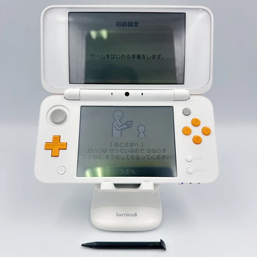 New Nintendo 2DS XL LL White Orange Console Stylus Working Tested Japanese ver