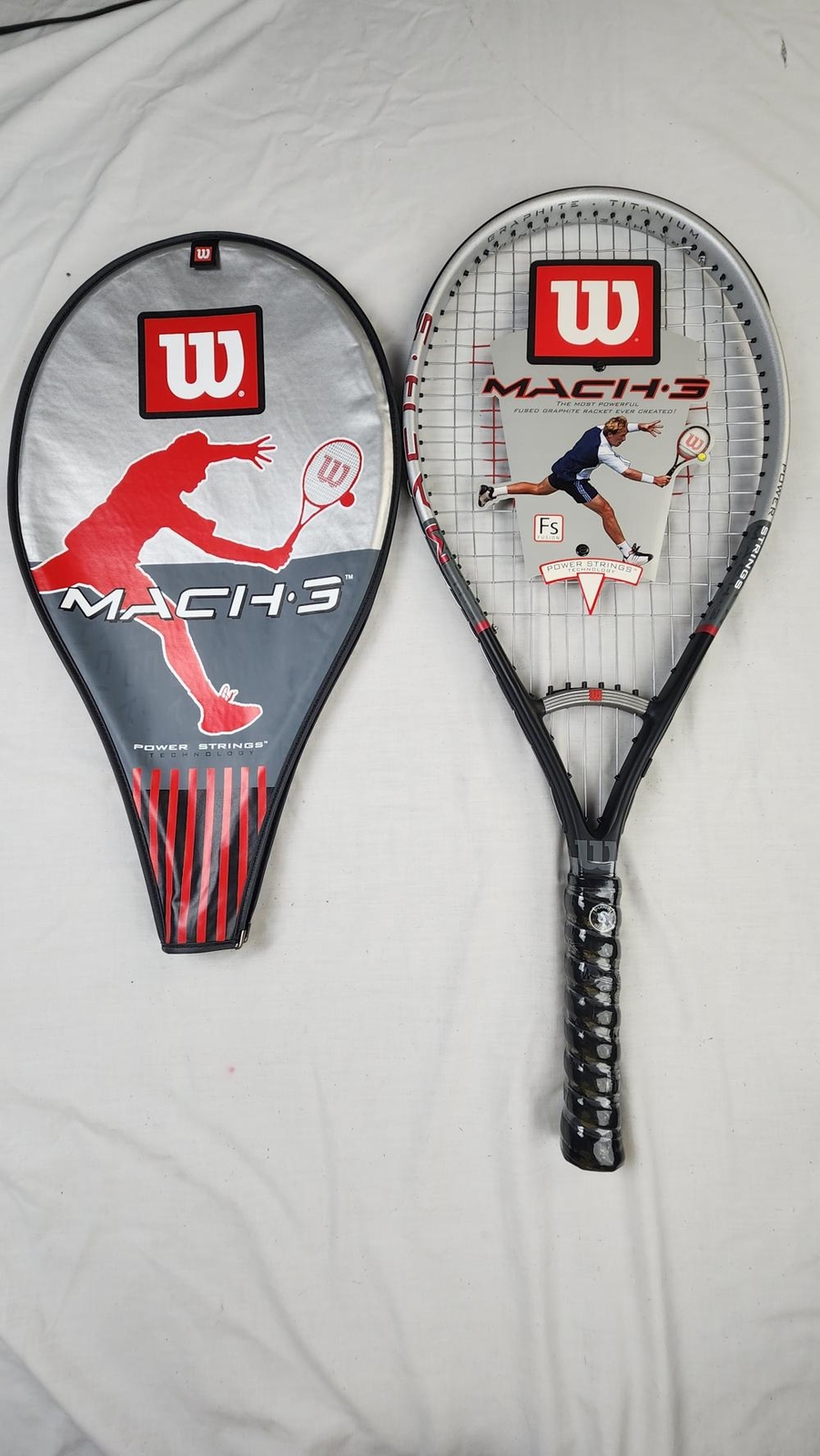 Wilson Mach 3 Tennis Racket (T5542) - 4 1/4 in, Strung, OS, 