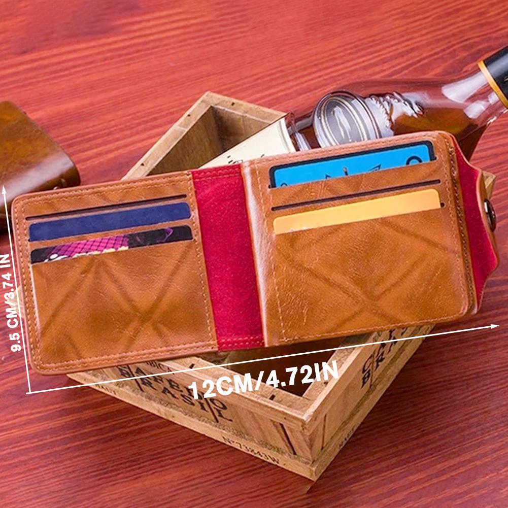 Men's US 100 Dollar Bill Leather Bifold Card Photo Holder Wallet