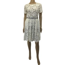 Blugirl by BluMarine Ivory White Embellished Jeweled Lace Dress