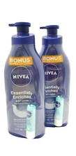 NIVEA Essentially Enriched Body Lotion 21oz 2 PACK Bonus Nivea Lip Care