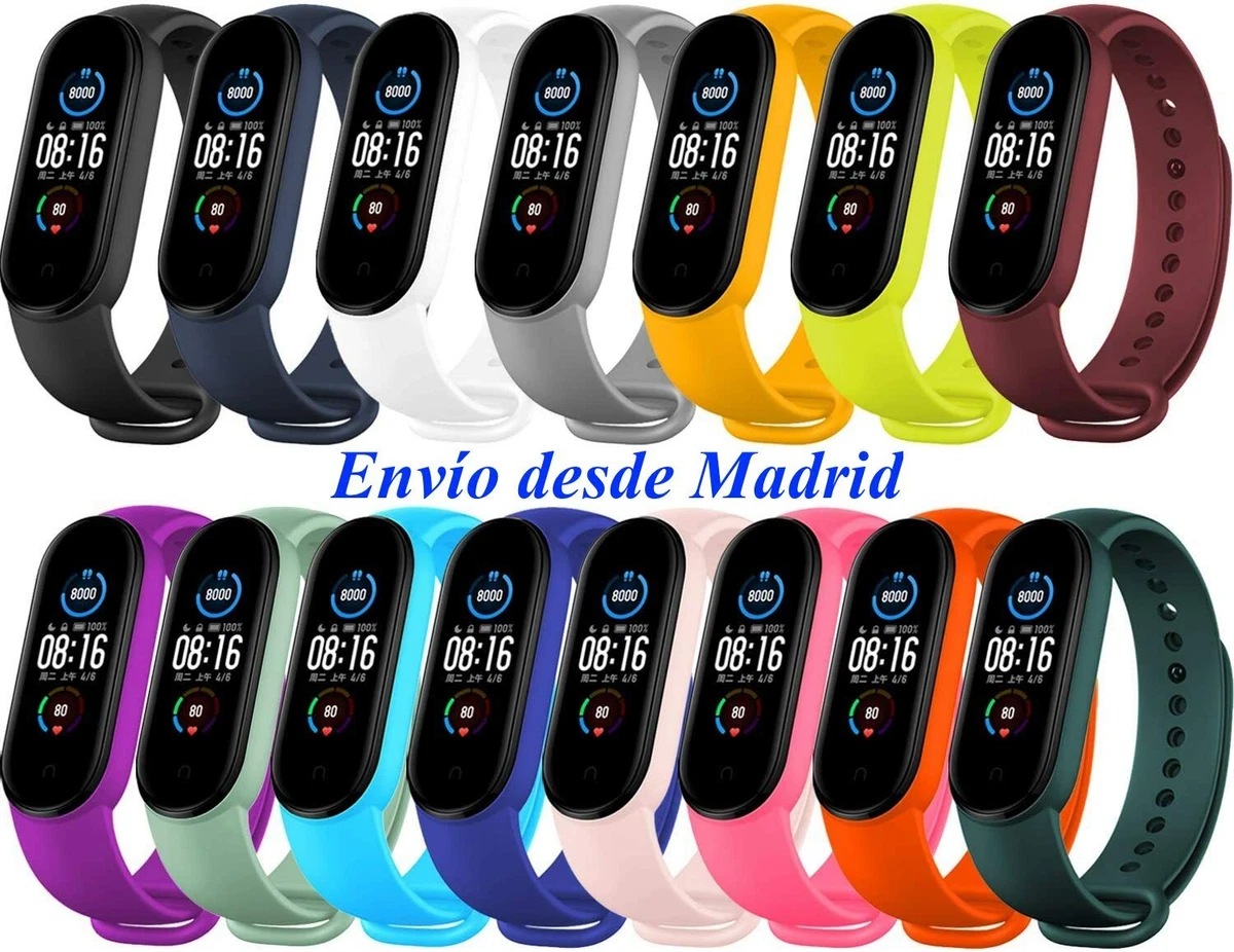 Correa de Cuero Para Xiaomi Mi Band 5 con Marco Metal Diseño