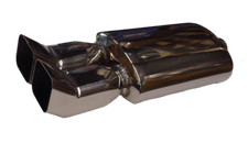 Universal Stainless Steel Dual Square Tips Performance Muffler 2.5 Inlet