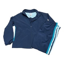 Navy Blue Reebok Track Suit Windbreaker Jacket Pants Set Mens L Vintage Set