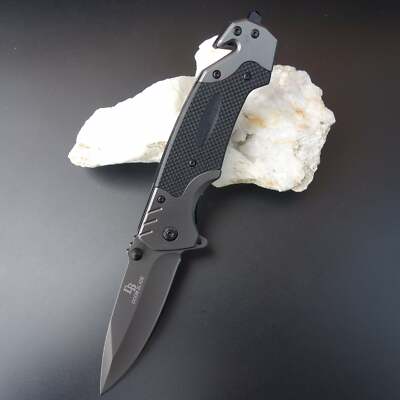 9 Inch Stainless Steel Pocket Folding Knife G10 Handle Self Defense Knife Tool