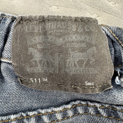 Levi's 511 Jeans Boys 5 Slim Fit Flex Stretch Adjustable Waist Distressed Youth - Picture 9 of 10