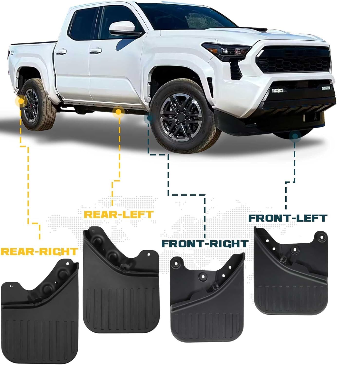 Truck Mud Flap For Toyota Tacoma 2024 2025 2026 SR SR5 TRD Sport Limited Mudflap
