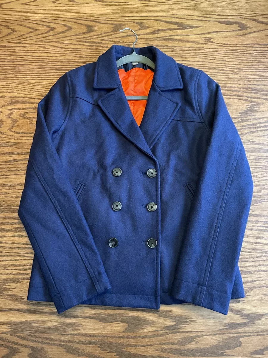 Women s Volcom Navy Blue Wool Blend Peacoat Size S eBay