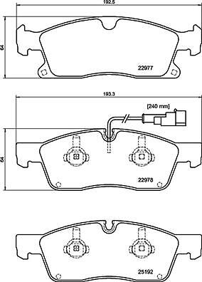 BREMBO P 48 001 Brake Pad Set, disc brake for MASERATI