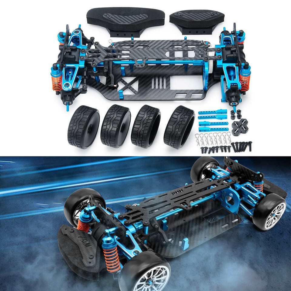 Upgraded Metal Alloy Carbon Racing Chassis Frame Kit For TT01 TT-01 1/ ...