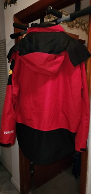 BASS PRO SHOPS RED 100MPH GORE-TEX RAIN JACKET WITH HOOD LARGE L