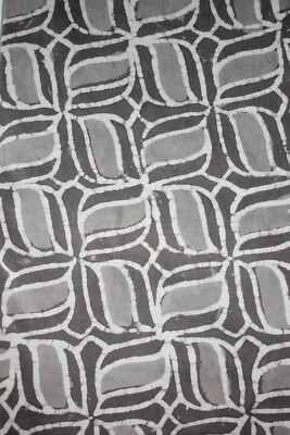 Braune indische Batik Hand Blockdruck Kleid Material Handarbeit Stoff, 100% Baumwolle