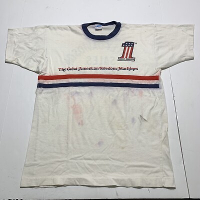 Harley Davidson T-shirt 70s Champion Blue Bar Freedom