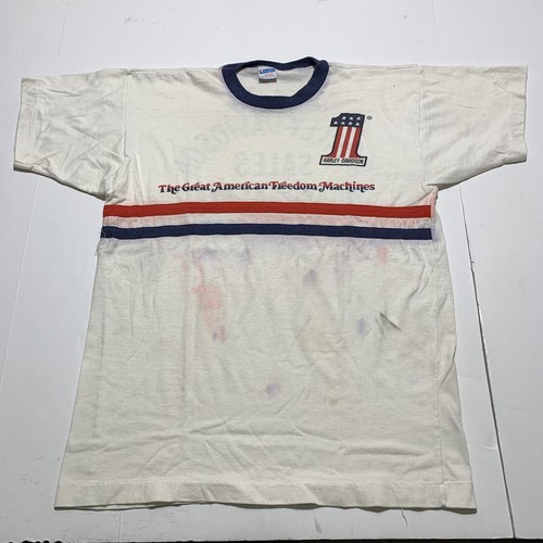 Camiseta Harley Davidson Campeón Años 70 Barra Azul Freedom Machine De Colección L EE. UU. #1 - Imagen 2 de 15