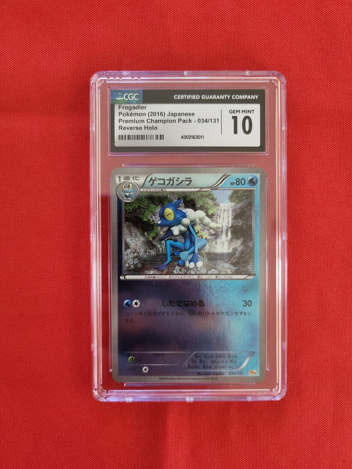 Pokemon: Frogadier Premium Champion CP4 Japanese Rev Holo #034 - CGC 10 Gem -C81