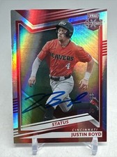 2022 Elite Extra Edition Justin Boyd /299 Status Red Cleveland Guardians SIGNED