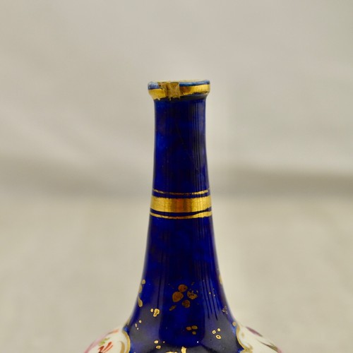 Antique C.19th Georgian Coalport Spode Derby floral painted miniature vase (1) - Picture 5 of 8