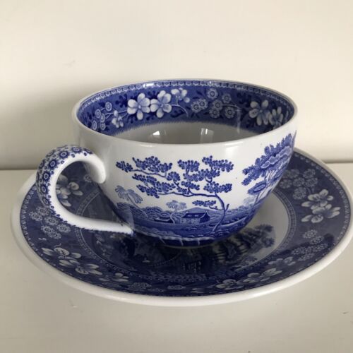 Spode The Blue Room Collection Tower Jumbo XL Cup And Saucer Set Ex Cond - Picture 2 of 14