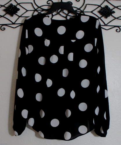 I.N.C International Concepts Women's Top Size S Multicolored Polka Dot V Neck - Picture 2 of 5