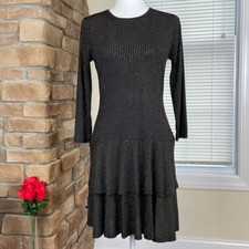 MICHAEL KORS ~ Metallic Black & Gold Dotted Dress ~ Size: M ~ Brand New w/Tags!