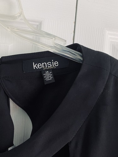 Kensie Dresses Black Sheath Dress Little Cut Outs Size 14 NWT - Picture 5 of 7