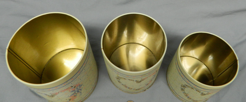 Set of 3 Vintage 1989 House of Lloyd Nesting Tins Kitchen Canister Heart Ribbon - Picture 5 of 6