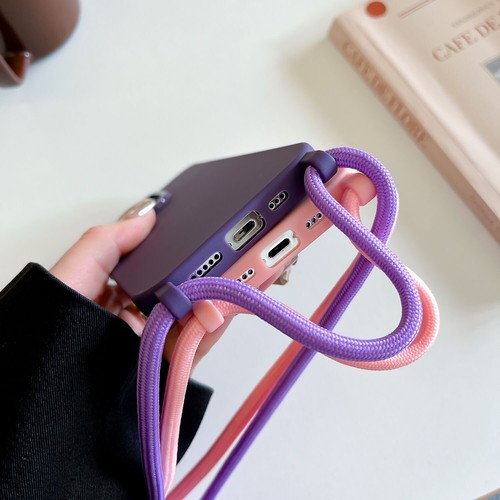 For iPhone 15 14 Pro Max 13 12 11 XR XS Soft Crossbody Neck Lanyard Case Cover - Picture 8 of 15