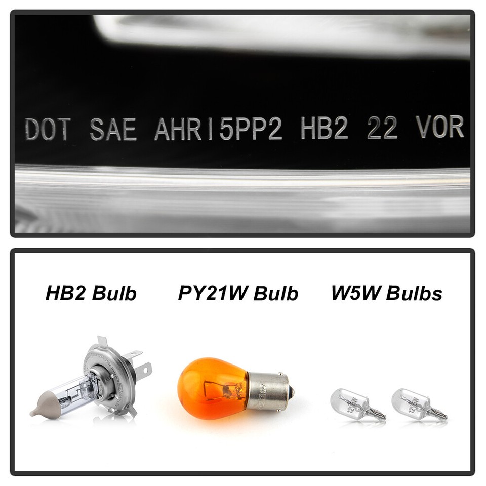 Pair Halogen Headlights Set For Mitsubishi Mirage Hatchback 2014-2020 | Headlightsdepot Direct Replacement | DOT SAE