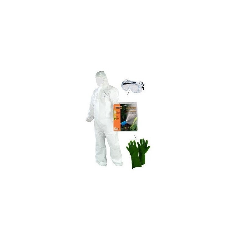 Kit phytosanitaire Ozaki haute protection étanche avec gants et lunettes