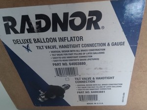Radnor Tilt Valve Balloon Inflator Deluxe, Handtight Connection & Gauge