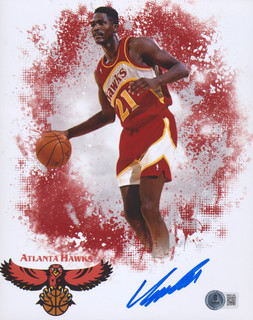 Dominique Wilkins Auto NBA Basketball Atlanta Hawks Photograph Beckett COA RT5