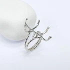 Shiny Silver OVal Ring Setting, Cabochon Blank, Resin Bezel, 25x18mm G37577