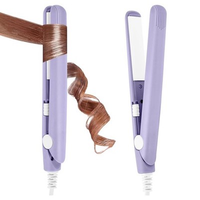 Mini Glätteisen 2-in-1 Locken und Glätten Haarglätter Lila