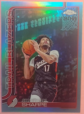 Shaedon Sharpe 2025-26 Topps Chrome Aqua Refractor SP /199 #150 Trail Blazers