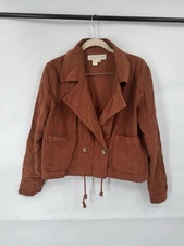 Saltwater Luxe Corduroy Western Crop Jacket Women Small Brown Academia Cowgirl