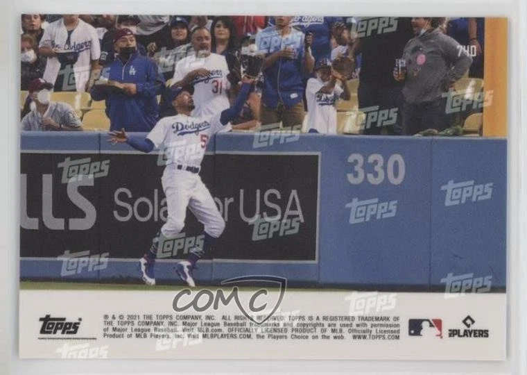 2021 Topps Now Blue /49 Mookie Betts #740 - Image 2 of 2