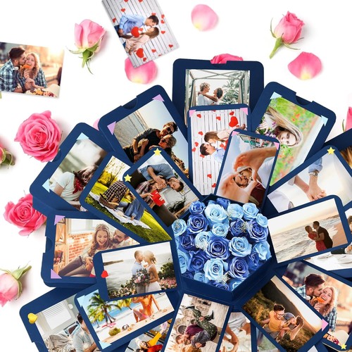 Koogel Explosion Gift Box, Blue Exploding Photo Album Surprise Medium, - Picture 5 of 6