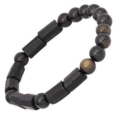 - Spiritual Protection Bracelet - Golden Obsidian & Black Tourmaline Bracelet...