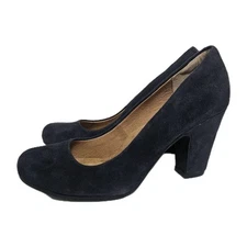 Sofft Madina Blue Suede Leather Pumps Women's SZ 7M Cushioned Classic Shoes EUC
