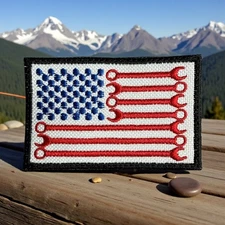 Wrench Flag Embroidery Patch 2.08" X 3.18"