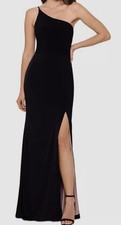 XSCAPE Women's Black One-Shoulder Long Sheath Dress Size 6