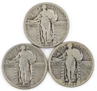 1928-PDS Standing Liberty Quarter Silver SLQ 25c Lot of 3