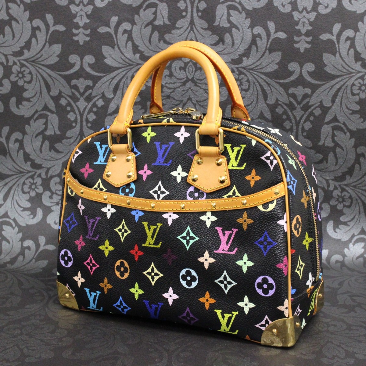LOUIS VUITTON MONOGRAM Multicolor Trouville Noir Bag Handbag #11