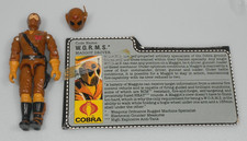 100% Complete 1987 WORMS with Antenna Vintage Cobra Figure G.I. GI Joe 3.75 ARAH