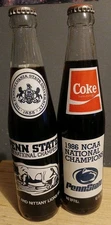 1982 & 1986 Penn State NCAA National Champions Unopened Coca Cola Bottles