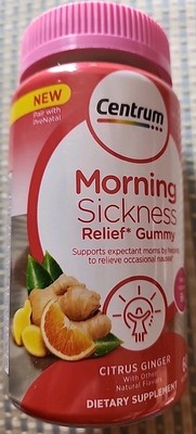 Centrum Morning Sickness Relief Gummy Citrus Ginger 60 each Exp 12/26