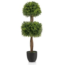 40" Artificial Boxwood Topiary Ball Tree Faux Plant Fake Plant for Decoration