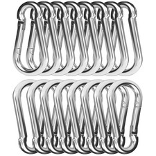 30PCS 3" Heavy Duty Spring Snap Hook, M8 5/16" Galvanized Steel Snap Hook Car...