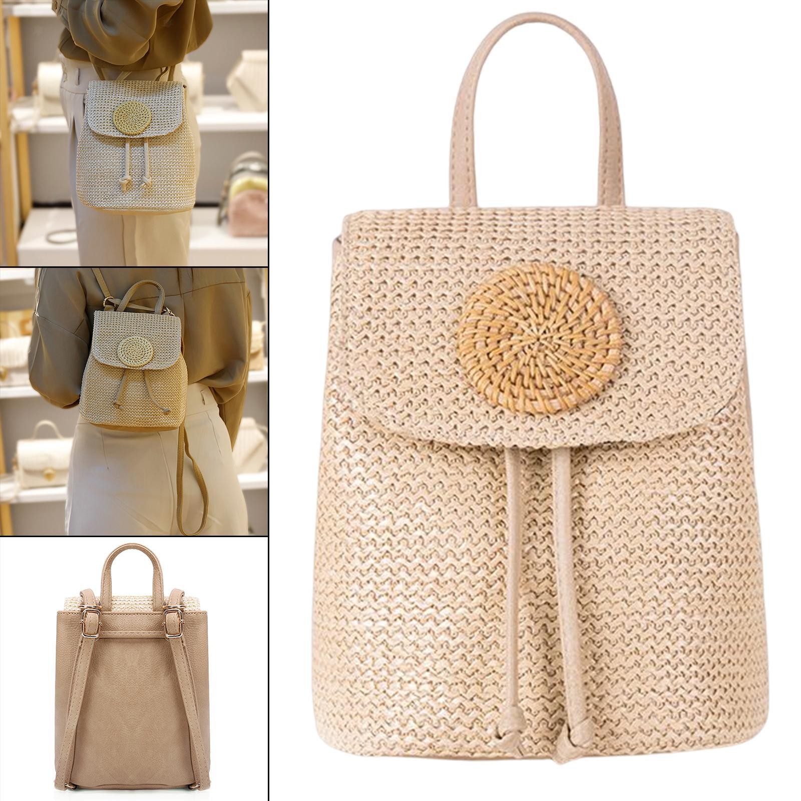 Mochila de tubo Bohemia Woven bolsa de playa bandolera para vacaciones