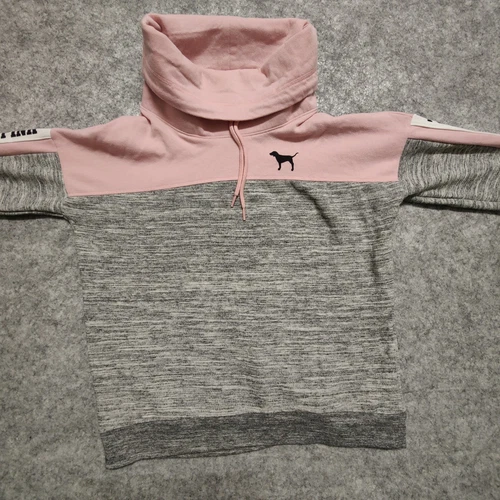 UNDERCOVER Pullover rosa collo cappuccio Victoria's Secret bambino rosa grigio marna logo S small